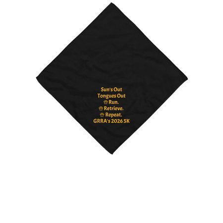 5K Bandana, a Black Cotton Bandana