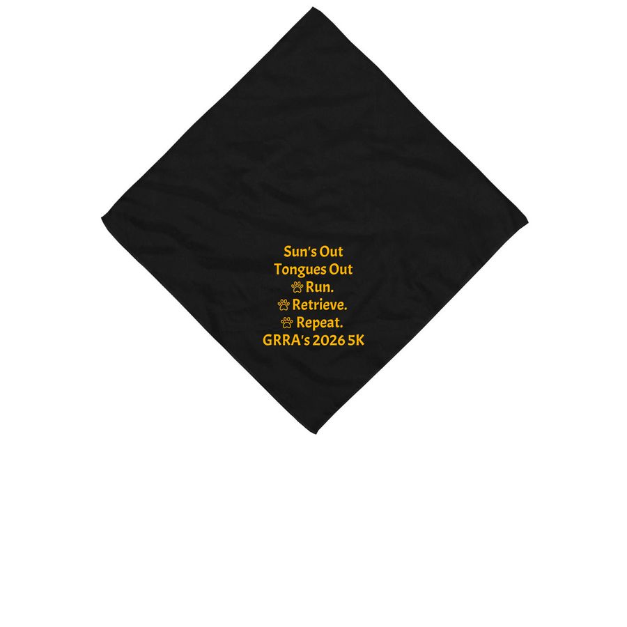 5K Bandana, a Black Cotton Bandana
