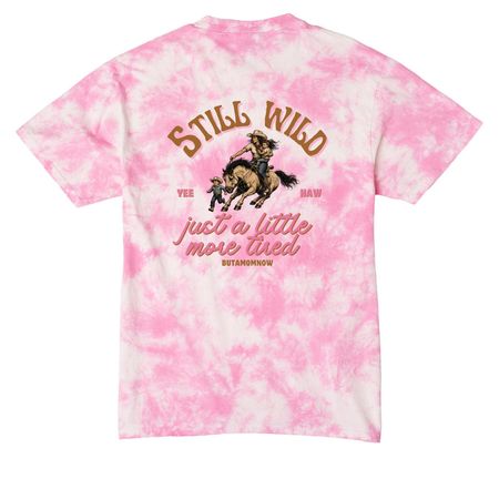 Still Wild., a Bright Pink Crystal Tie Dye Tee