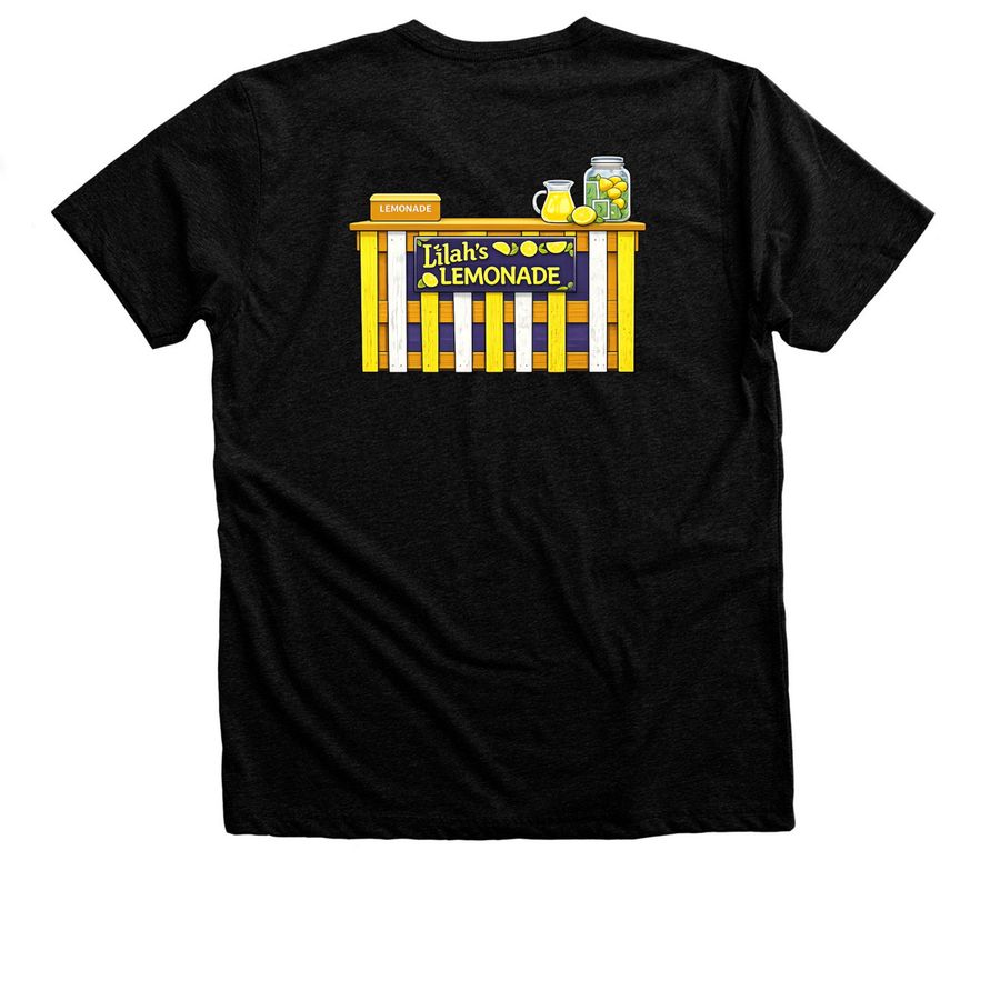 Lilah's Lemonade Stand&nbsp;, a Black Heather Premium Unisex Tee (back-view)