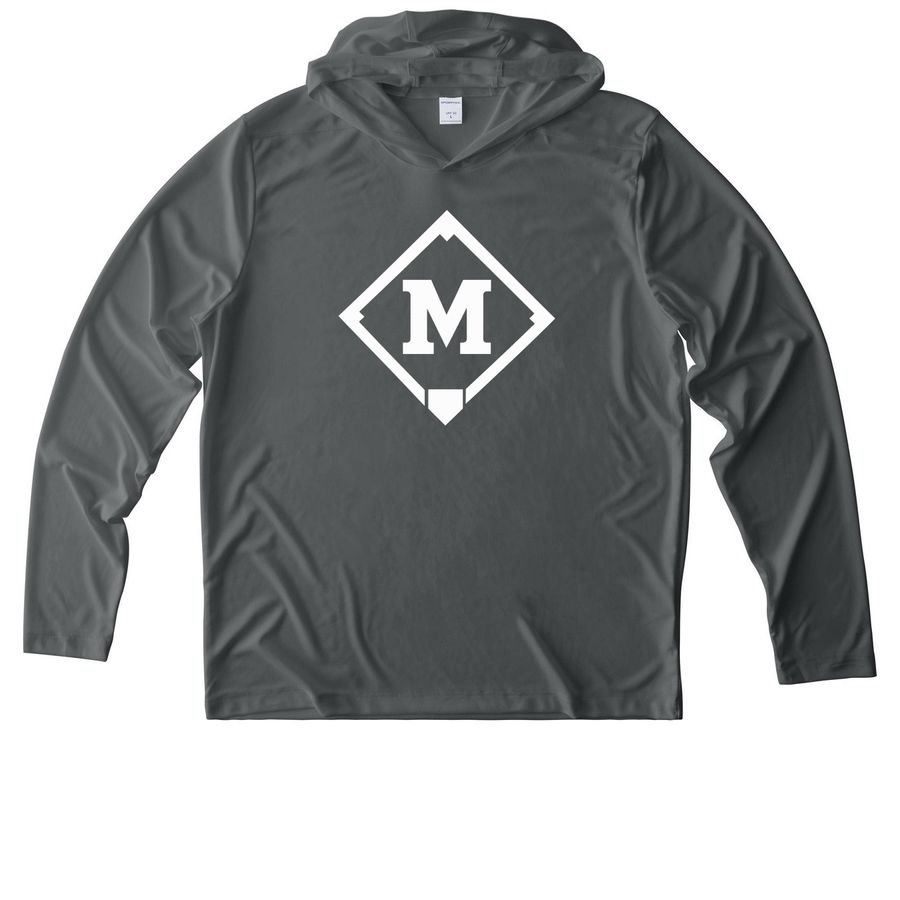phil413, a Dark Smoke Grey UV Performance Long Sleeve Hoodie