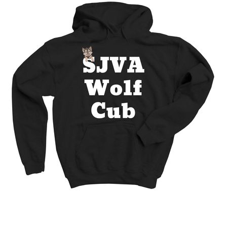 SJVA Wolf Cub, a Black Youth Pullover Hoodie