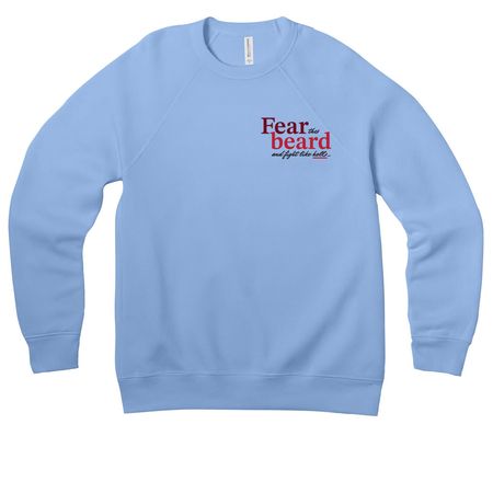 Fear the Beard Shirts and Sweatshirts, a Carolina Blue Premium Raglan Crewneck Sweatshirt