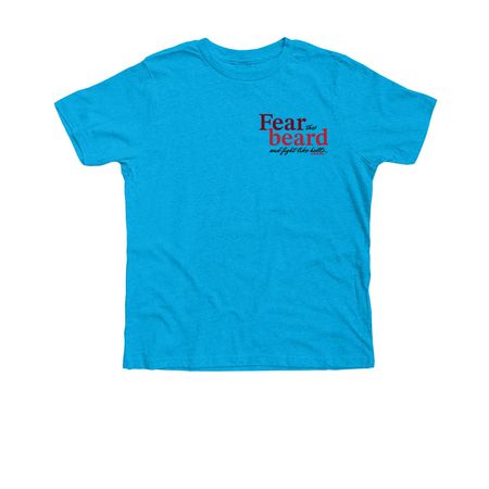 Fear the Beard Shirts and Sweatshirts, a Neon Blue Premium Youth Tee