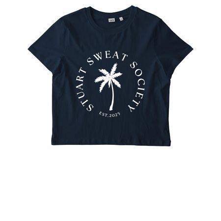 STUART SWEAT SOCIETY SIGNATURE CROP TEE, a French Navy Stanley/Stella Women?s Stella Muser Tee