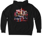 Gifted Apparel, a Black Nike Club Fleece Pullover Hoodie (back-view)