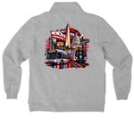 Gifted Apparel, a Dark Grey Heather Nike Club Fleece Half Zip Pullover (back-view)