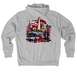 Gifted Apparel, a Dark Grey Heather Nike Club Fleece Zip Up Hoodie (back-view)