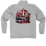 Gifted Apparel, a Dark Grey Heather Nike Women's Club Half Zip Pullover (back-view)