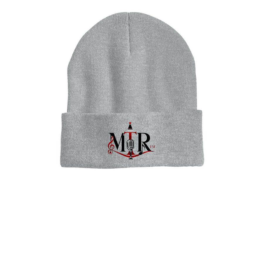 MTR Beanie&nbsp;, a Heather Grey Printed Cuffed Beanie