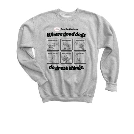 Where Good Dogs Do Great Things, a Sport Grey Youth Crewneck Sweatshirt