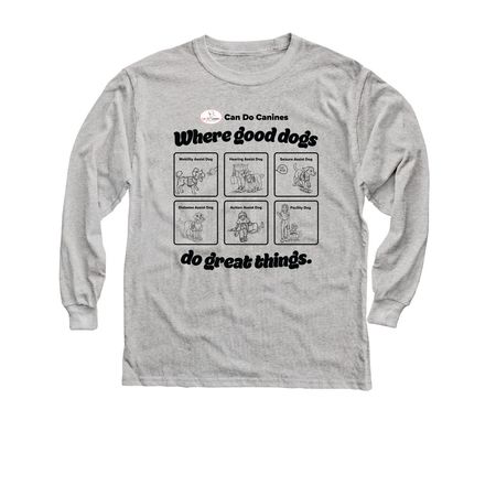Where Good Dogs Do Great Things, a Sport Grey Youth Long Sleeve Tee