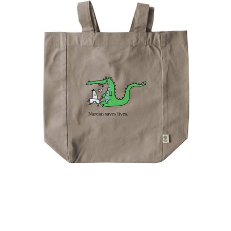 Narcan Saves Lives, a Pumice Recycled Cotton Tote Bag