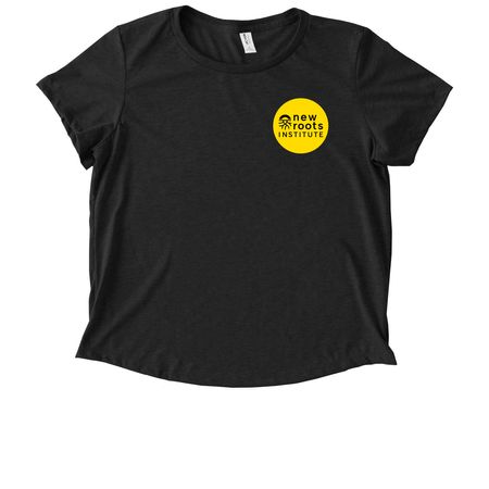 End Factory Farming, a Space Black Allmade Eco Triblend Women?s Scoop Neck Tee