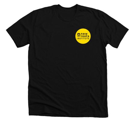 End Factory Farming, a Solid Black Blend Premium Unisex Tee (back-view)