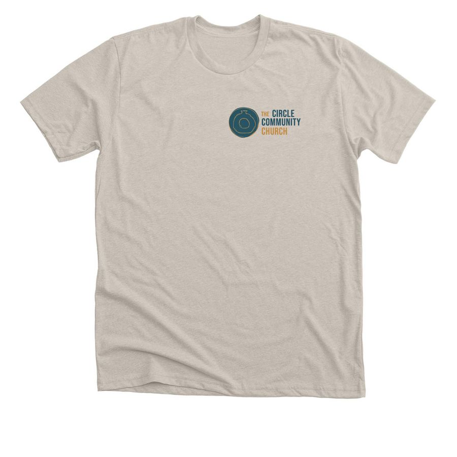 Classic Circle Tee, a Heather Dust Premium Unisex Tee