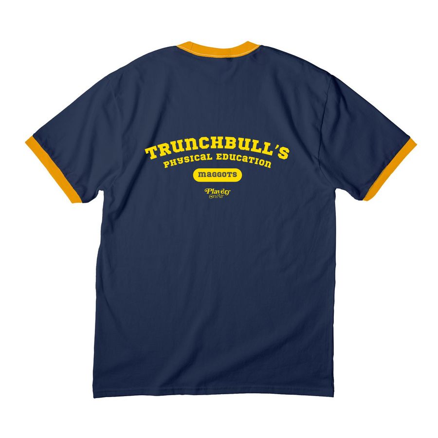 Matilda - Trunchbull's Physical Education, a Navy/ Gold Cotton Ringer Tee