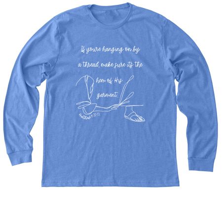 Hanging On By a Thread, a Heather Columbia Blue Premium Long Sleeve Tee