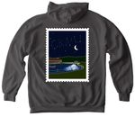 Postcard from Fredonia, a Pepper Comfort Colors Pullover Hoodie (back-view)