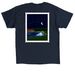 Postcard from Fredonia, a Navy Classic Unisex Tee (back-view)