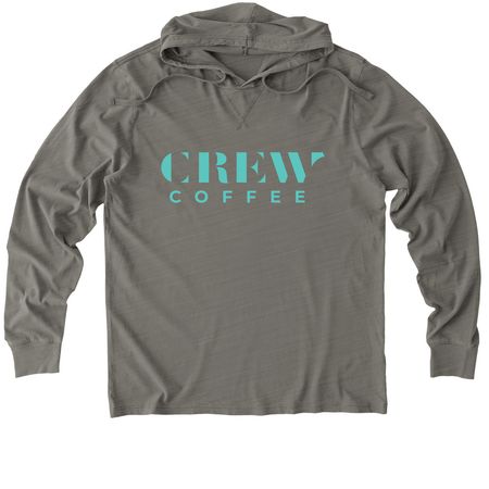 TEAL Crew LOGO & Trolley, a Driftwood Grey Allmade Organic Cotton Mineral Dye Hoodie Tee