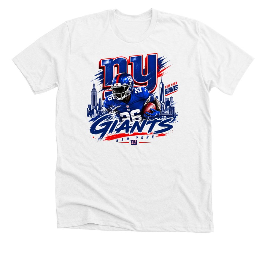 New York Giants Football Player T-Shirt 26 Sk, a Solid White Blend Premium Unisex Tee