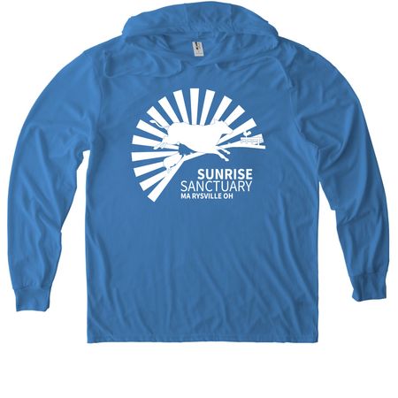 Lightweight Hoodie with White Logo, a Azure Blue Allmade Eco Triblend Hoodie Tee