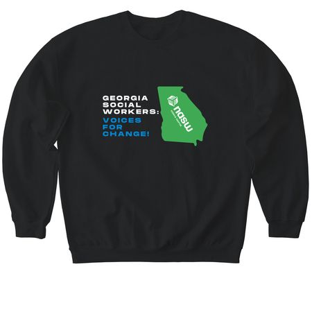NASW-GA Official T-Shirt & Sweatshirt, a Black Softstyle Crewneck Sweatshirt