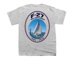 F-27 40th Anniversary Classic Apparel, a Sport Grey Youth Unisex Tee (back-view)