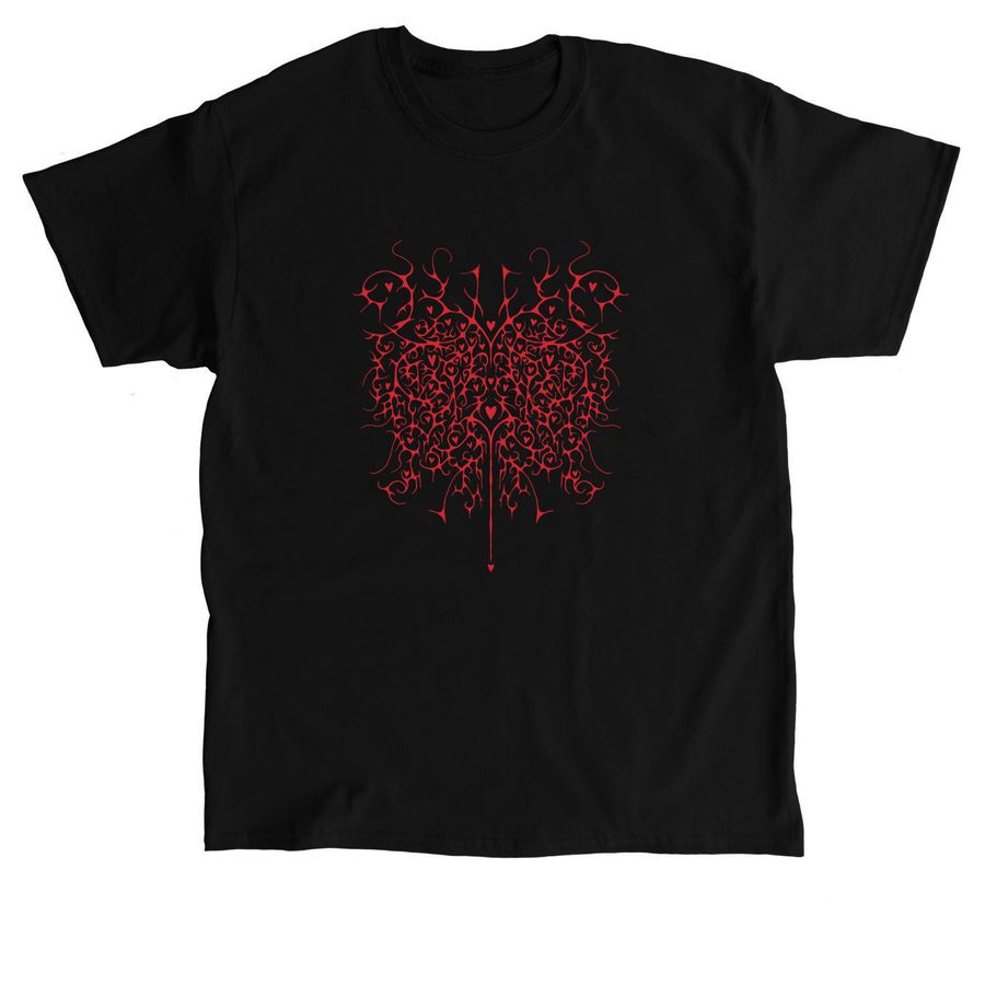 Metal Y2K Hearts - Red, a Black Classic Unisex Tee