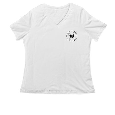 Grief & Joy Can Co-Exist, a White Women's Relaxed V-Neck Tee
