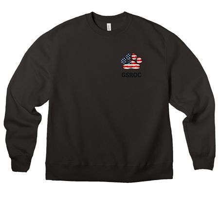 American Flag GSROC, a Black Premium Heavyweight Crewneck Sweatshirt