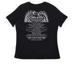 Chateau de Mort Salem 2026, a Black Women's Relaxed V-Neck Tee (back-view)