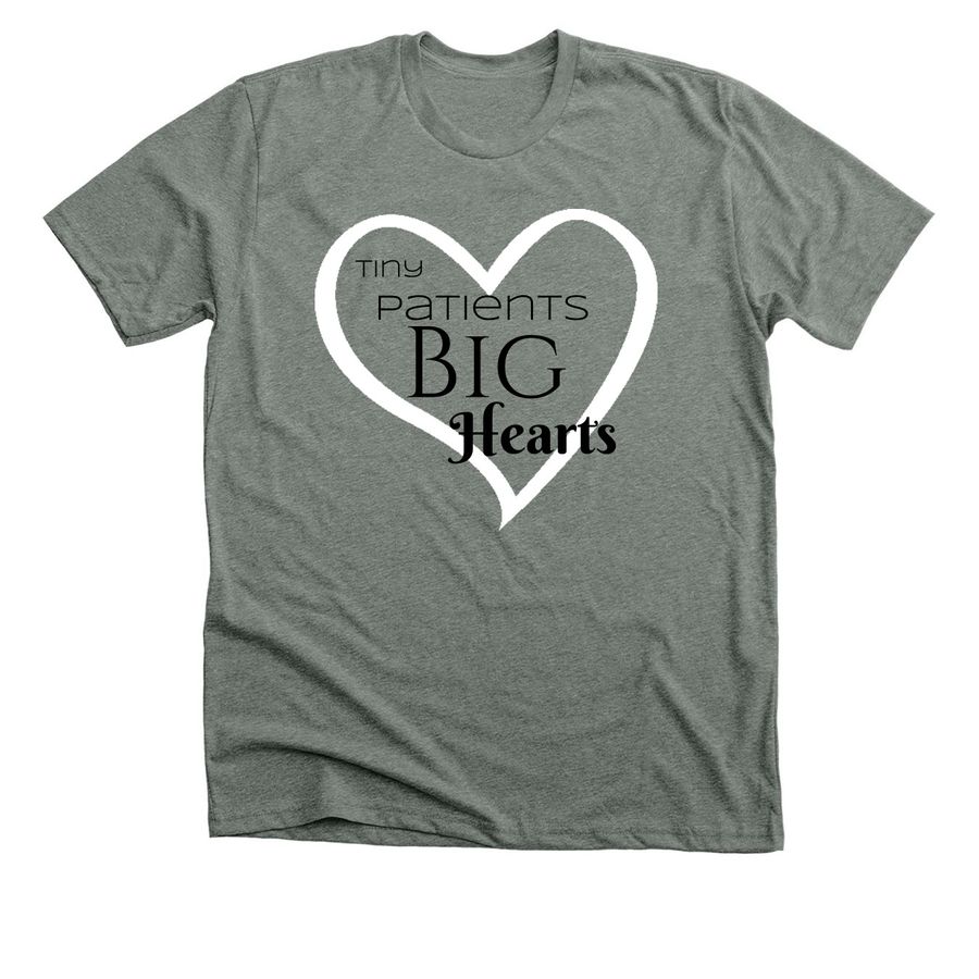 Front Heart, a Deep Heather Premium Unisex Tee