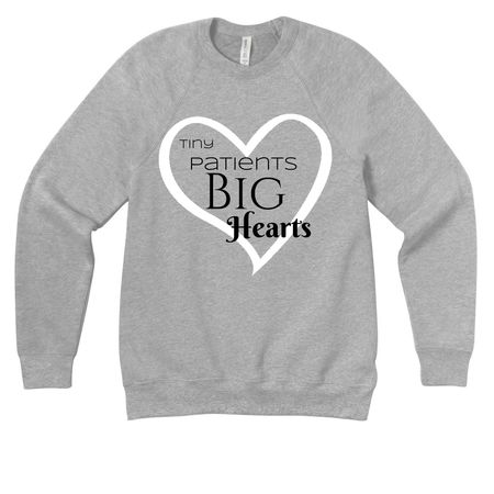 Front Heart, a Athletic Heather Premium Raglan Crewneck Sweatshirt
