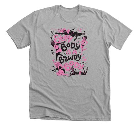 Every Body is a Bawdy Body - Black and Pink, a Athletic Heather Premium Unisex Tee