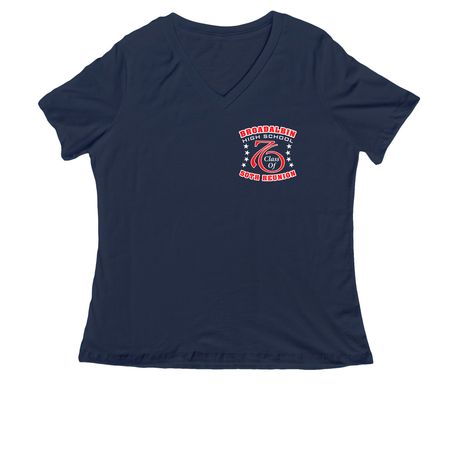 BHS Class of 1976, a Navy Women's Relaxed V-Neck Tee