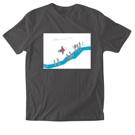 Upper Sugar River, a Charcoal Softstyle Cotton Tee