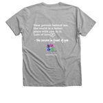 Be Kind, a Athletic Heather Premium V-Neck Tee (back-view)