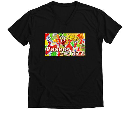 Paseo de Jazz, a Solid Black Blend Premium V-Neck Tee