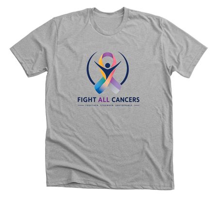 Fight All Cancers, a Athletic Heather Premium Unisex Tee