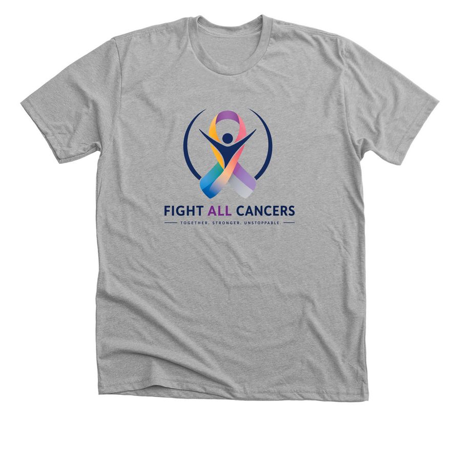 Fight All Cancers, a Athletic Heather Premium Unisex Tee