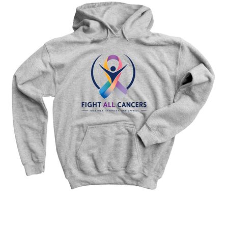 Fight All Cancers, a Sport Grey Youth Pullover Hoodie