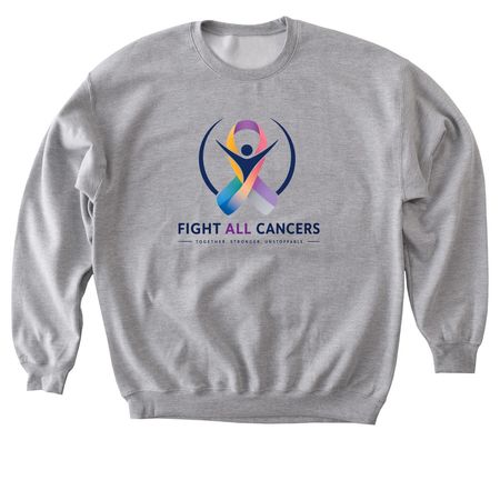 Fight All Cancers, a Sport Grey Softstyle Crewneck Sweatshirt