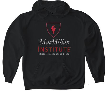 The MacMillan Institute, a Black Gildan Softstyle Pullover Hoodie