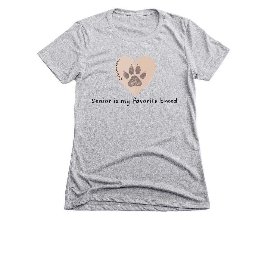 Senior is my favorite breed Women's t-shirt, a Dark Heather Grey Women's Slim Fit Tee