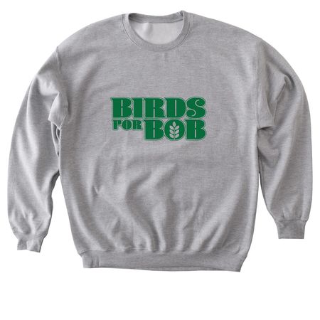 Birds For Bob - Kelly Green Logo, a Sport Grey Softstyle Crewneck Sweatshirt