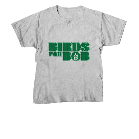 Birds For Bob - Kelly Green Logo, a Sport Grey Youth Unisex Tee