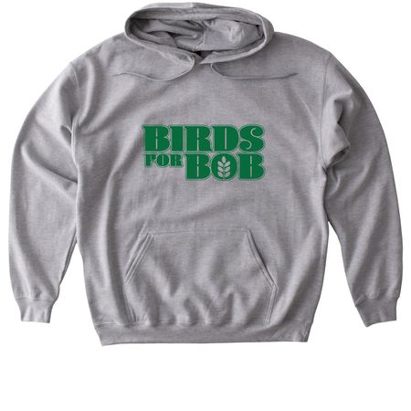 Birds For Bob - Kelly Green Logo, a Sport Grey Gildan Softstyle Pullover Hoodie