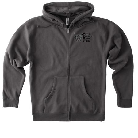 OMHS Zip Hoodie, a Solid Charcoal Heavyweight Zip Up Hoodie